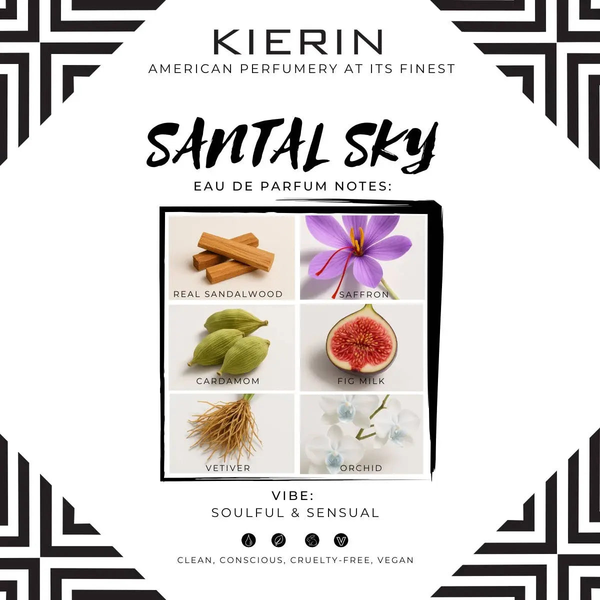 SANTAL SKY | 30ml Pop Art EDP| Soulful, Woodsy, Spicy KIERIN – Modern American Eco-Luxury Perfumery