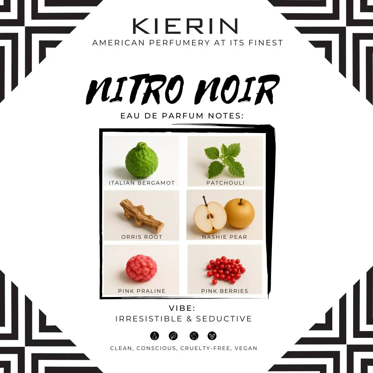 NITRO NOIR | 30ml Pop Art EDP | Sexy, Chypre, Gourmand KIERIN – Modern American Eco-Luxury Perfumery